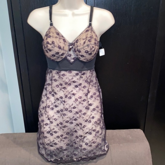 Black and Tan lace Night Dress